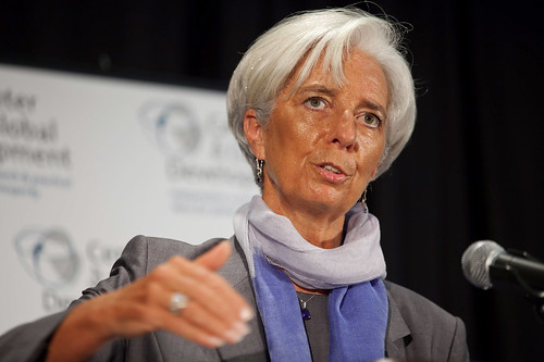 Christine Lagarde, Managing Director of the IMF giving a speech at the Center for Global Development in Washington, D.C.