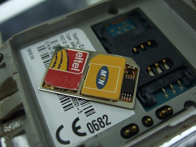 Closeup of an MTN SIM card